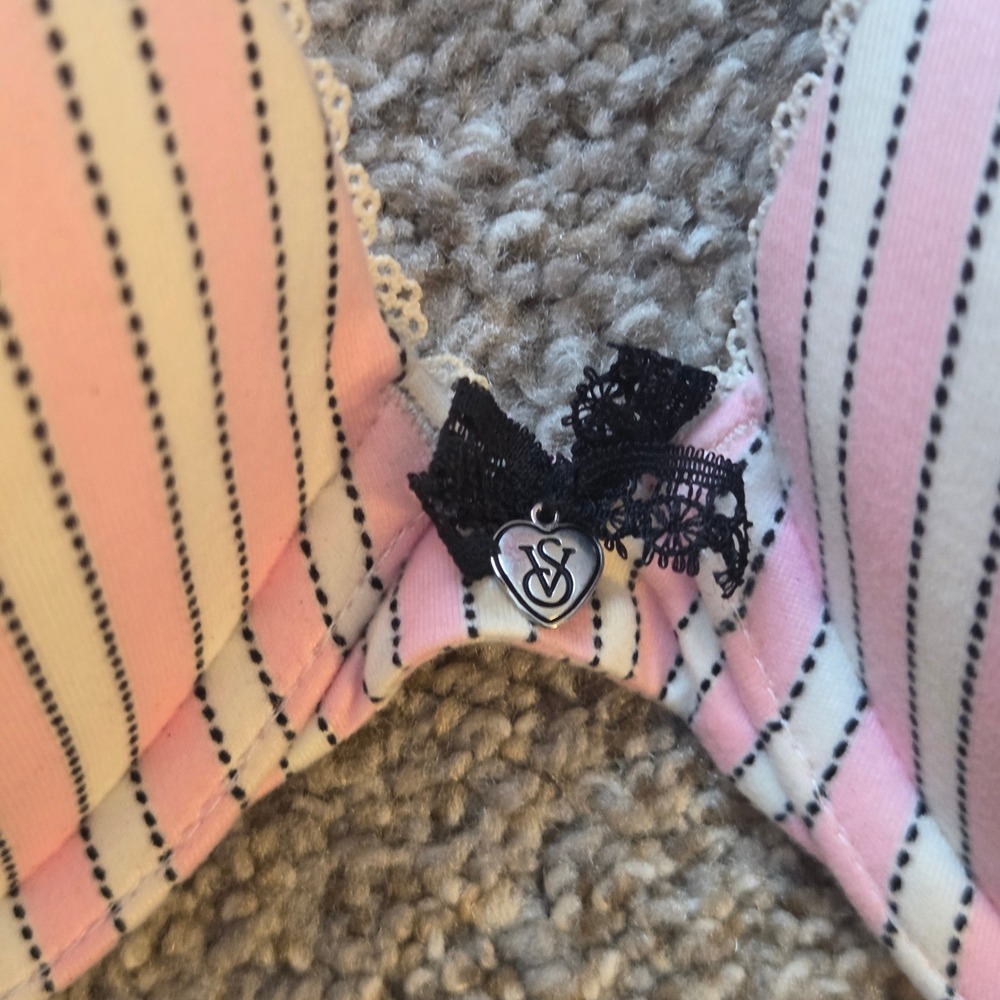 Victoria's Secret Push Up Bra 34C Leopard Lace Stripe Purple Pink Lot of 3pc - Picture 7 of 14